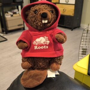 Roots Red Hoodie Beaver Plush Toy
